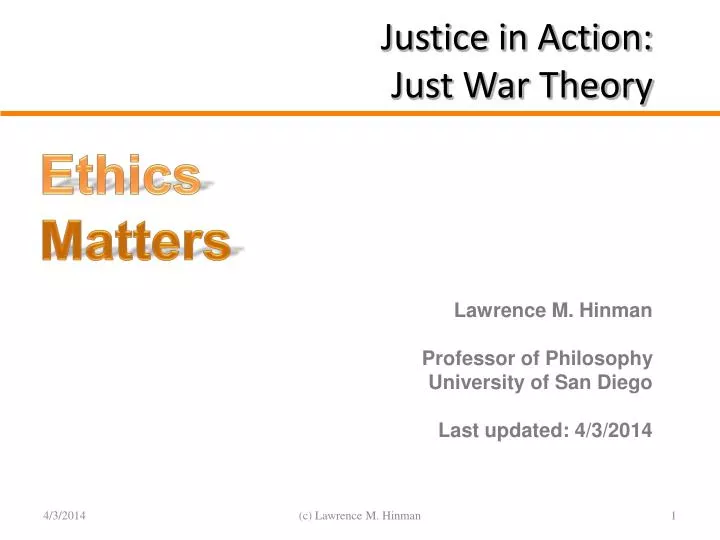 justice in action just war theory