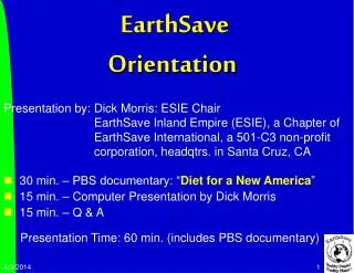 EarthSave Orientation