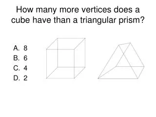 How many more vertices does a cube have than a triangular prism?