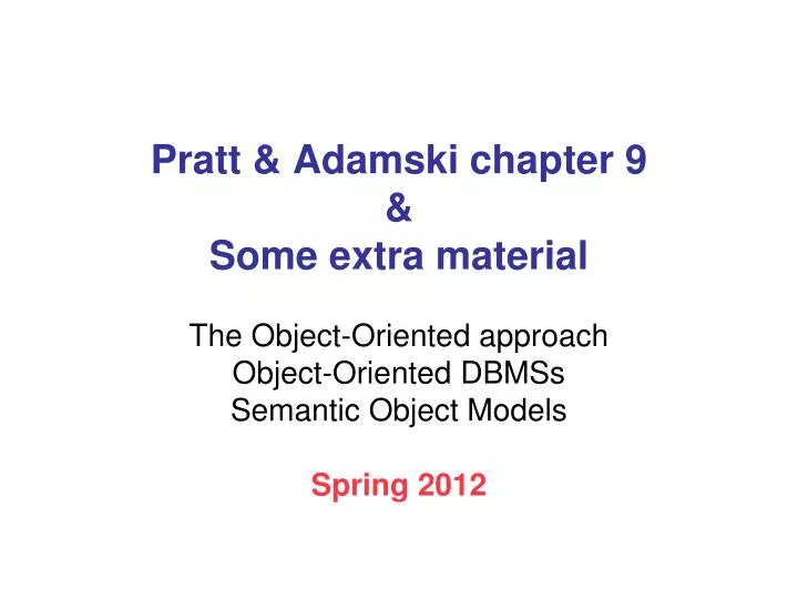 pratt adamski chapter 9 some extra material