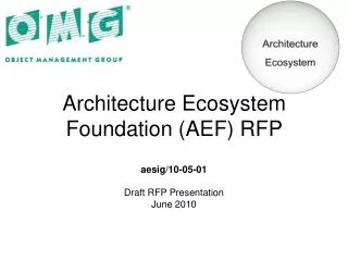 Architecture Ecosystem Foundation (AEF) RFP