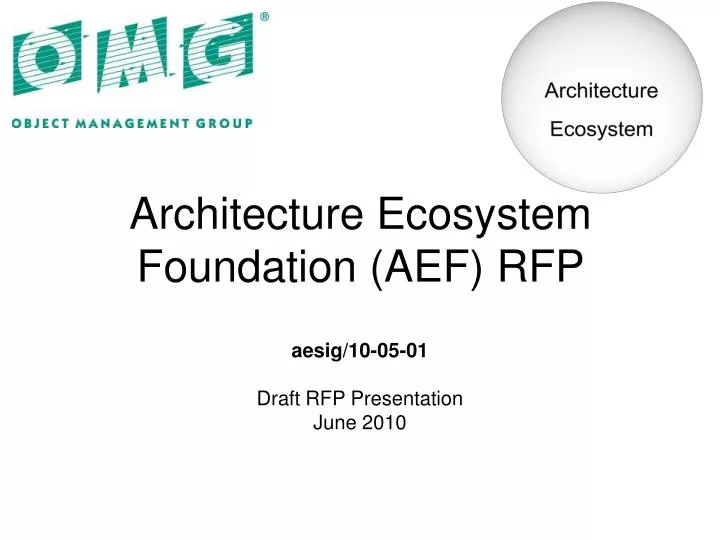 architecture ecosystem foundation aef rfp