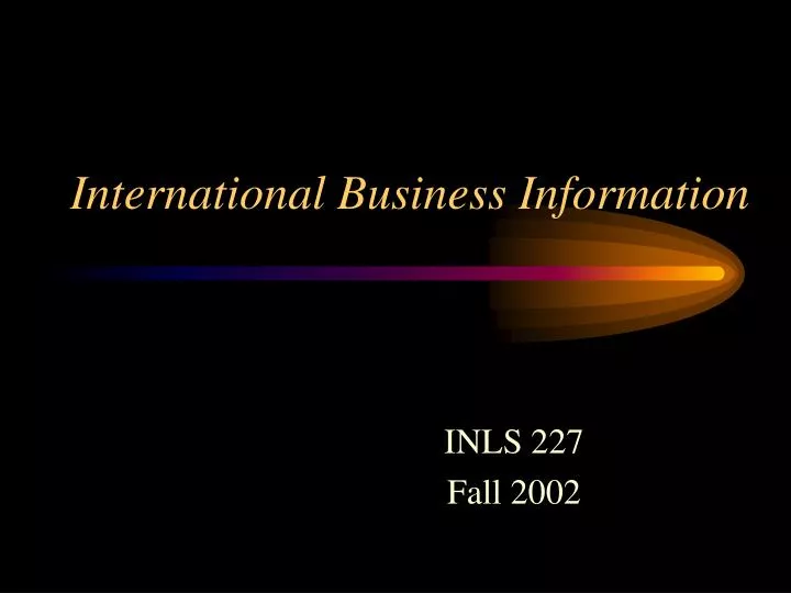 international business information