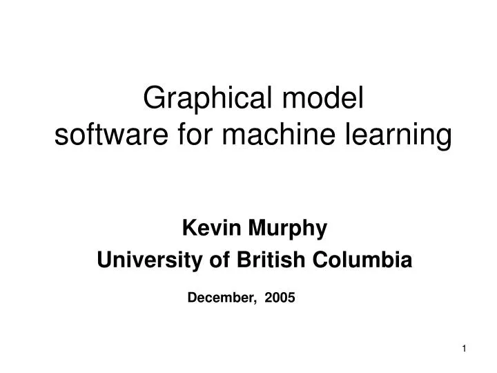 graphical model software for machine learning