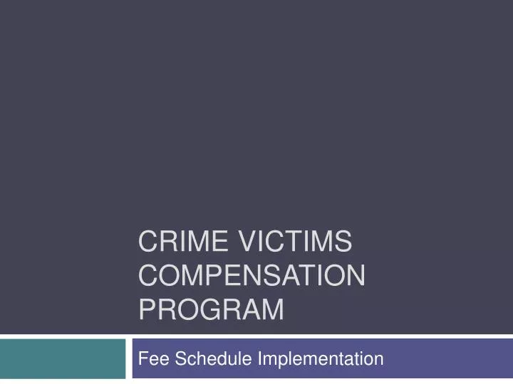 crime victims compensation program