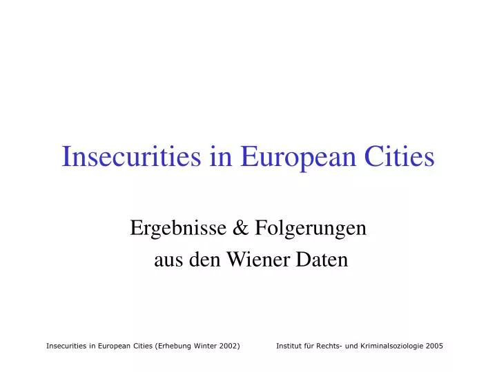 insecurities in european cities
