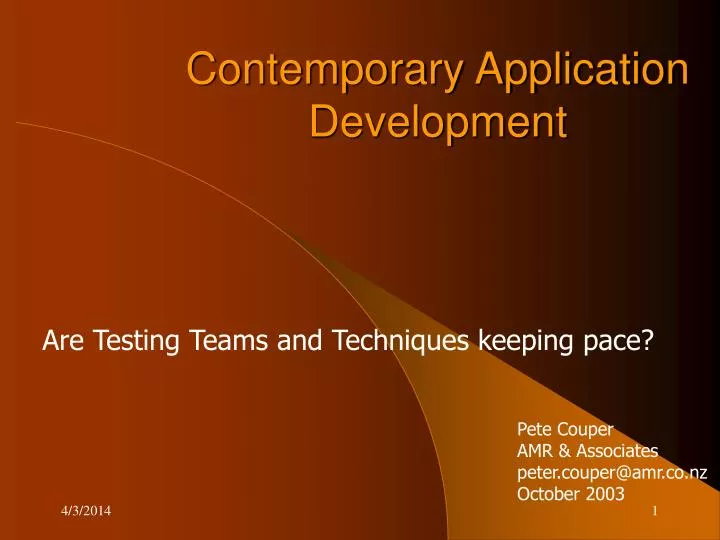 contemporary application development