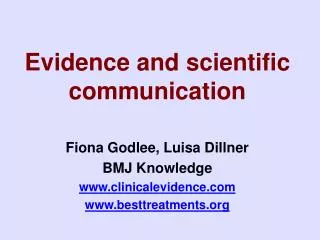 Evidence and scientific communication