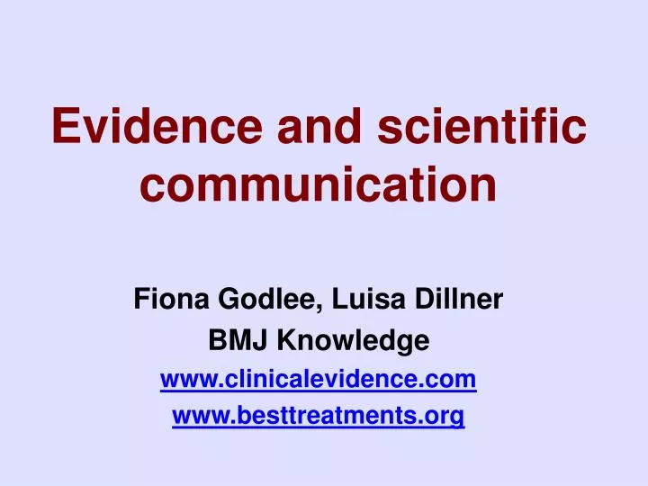 evidence and scientific communication