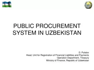 PUBLIC PROCUREMENT SYSTEM IN UZBEKISTAN