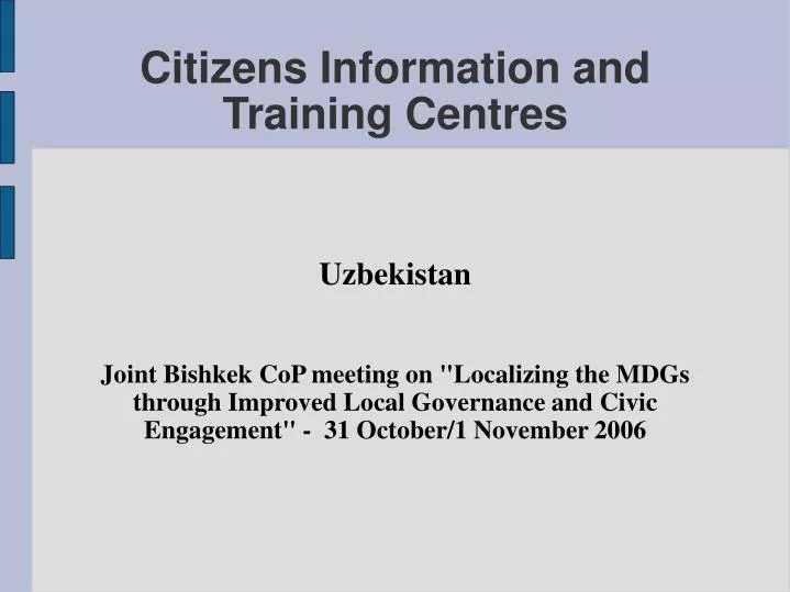 citizens information and training centres