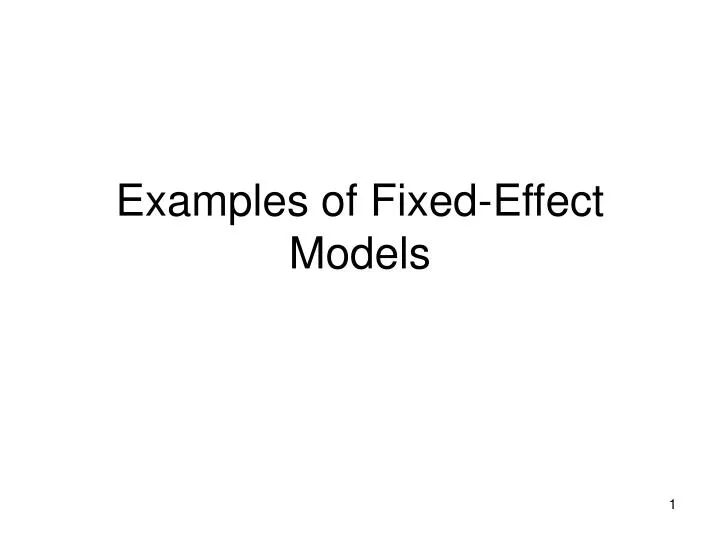 examples of fixed effect models