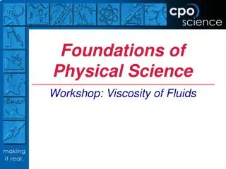 Foundations of Physical Science