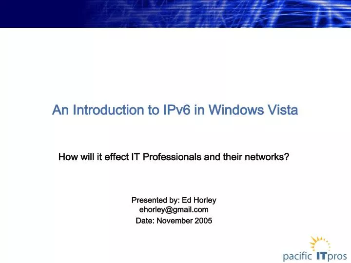 an introduction to ipv6 in windows vista