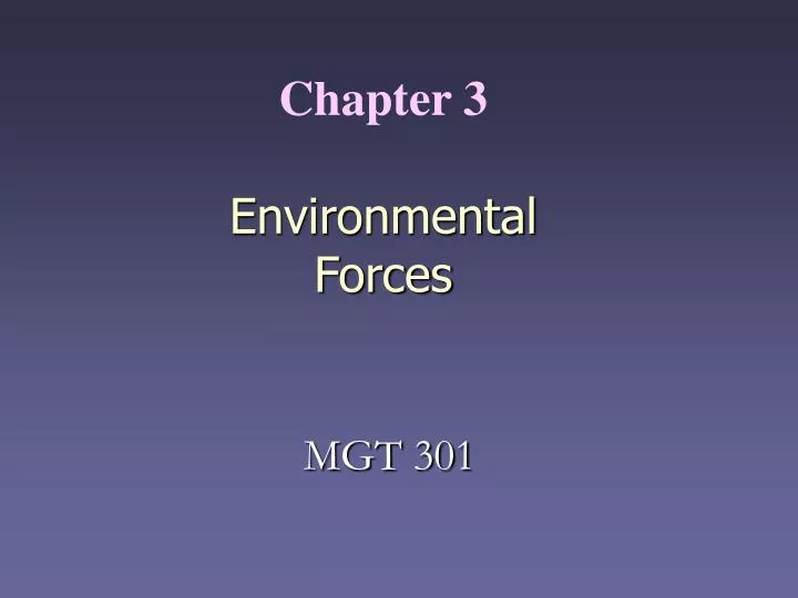 chapter 3 environmental forces