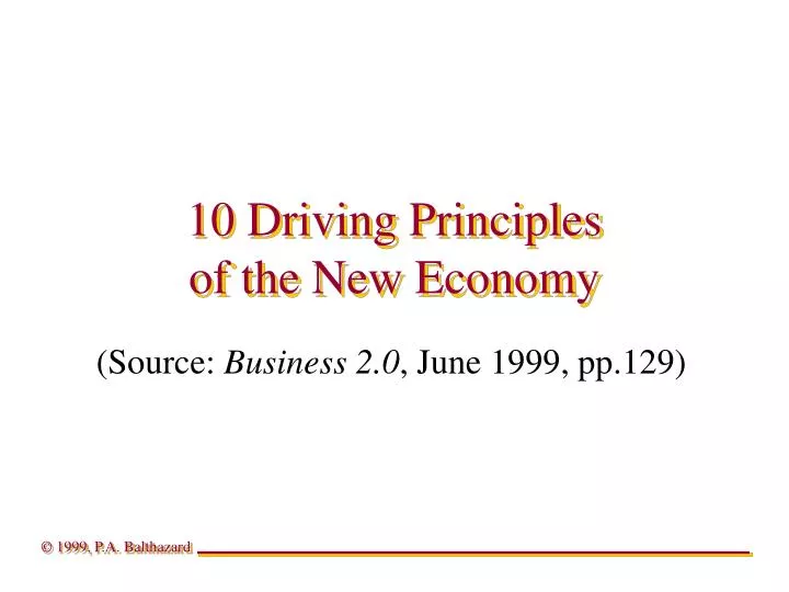 10 driving principles of the new economy