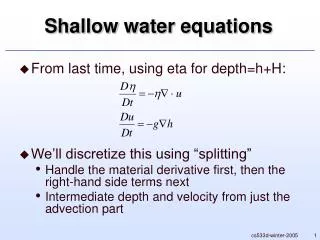 Shallow water equations