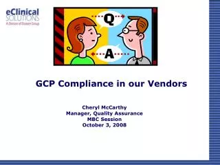 GCP Compliance in our Vendors