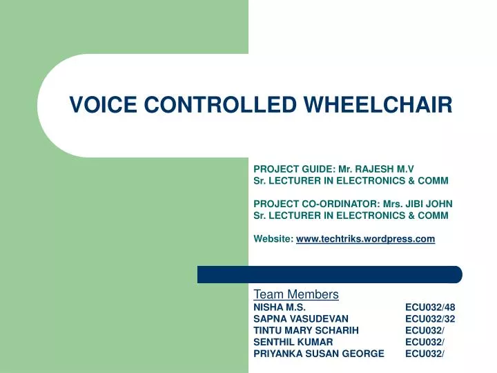 voice controlled wheelchair
