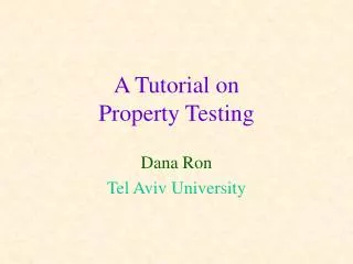 A Tutorial on Property Testing
