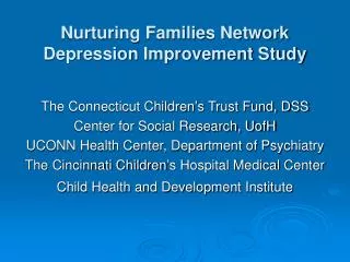 Nurturing Families Network Depression Improvement Study