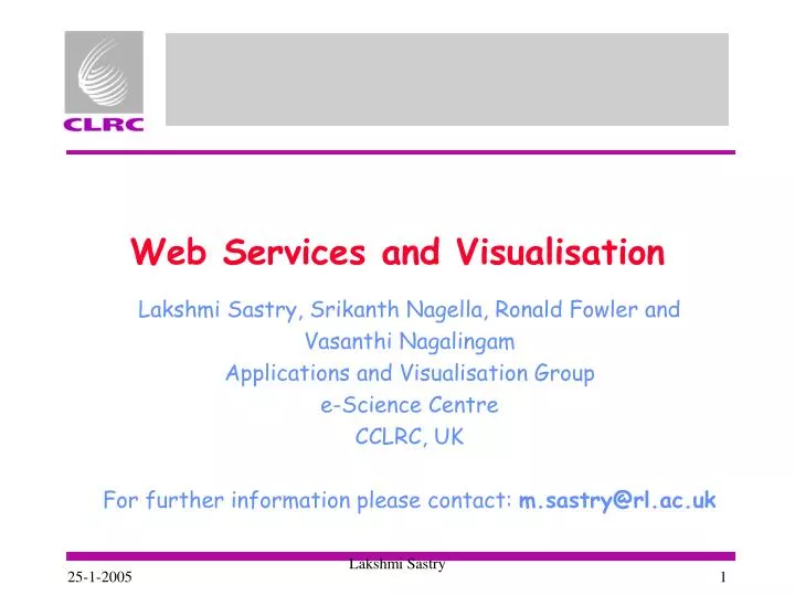 web services and visualisation