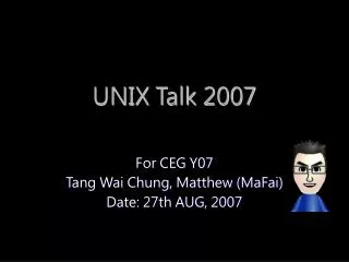 UNIX Talk 2007