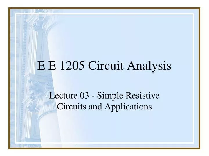 e e 1205 circuit analysis