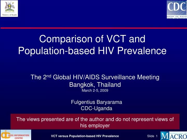 comparison of vct and population based hiv prevalence