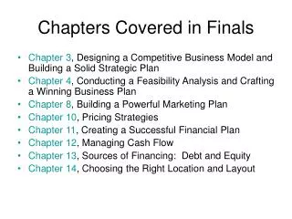 Chapters Covered in Finals