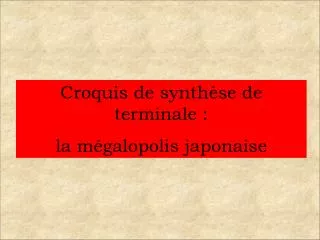 Croquis de synthèse de terminale : la mégalopolis japonaise