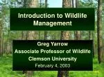Introduction to Wildlife Management