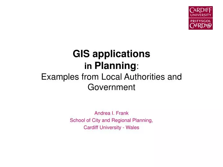gis applications in planning examples from local authorities and government