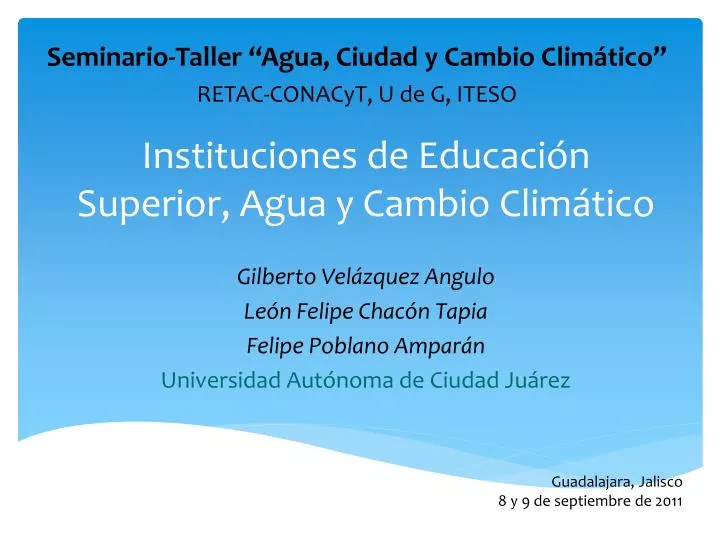 instituciones de educaci n superior agua y cambio clim tico