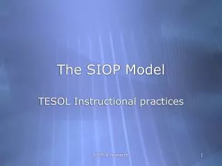 The SIOP Model