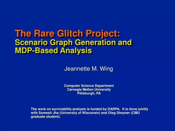 the rare glitch project scenario graph generation and mdp based analysis