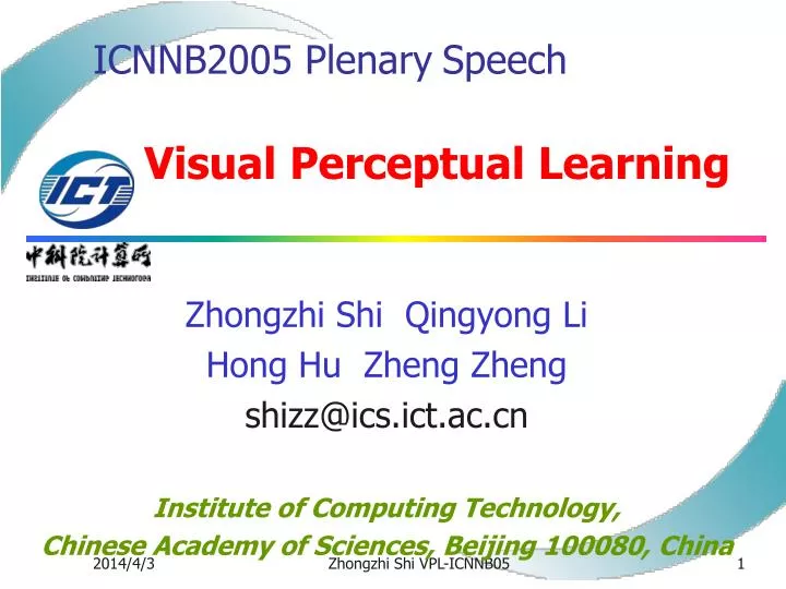 icnnb2005 plenary speech v isual perceptual learning