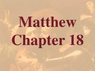 Matthew Chapter 18
