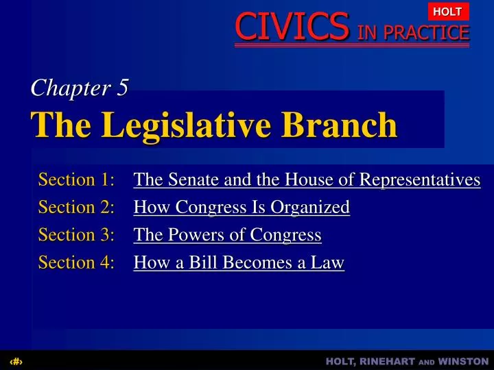 chapter 5 the legislative branch