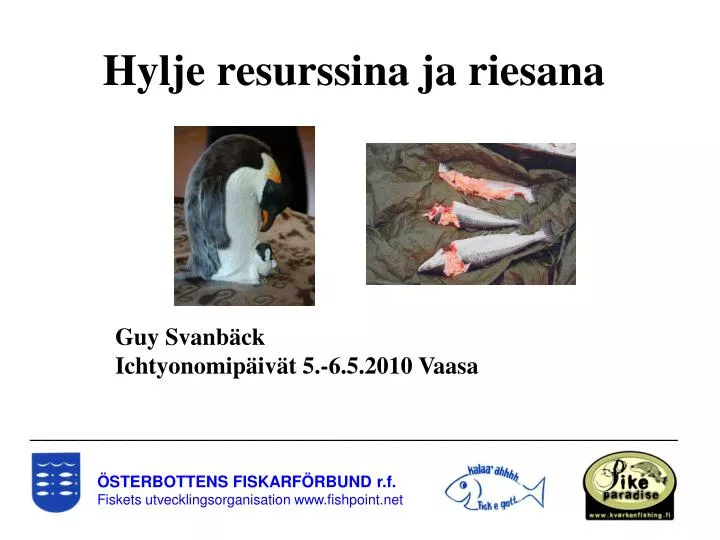 hylje resurssina ja riesana