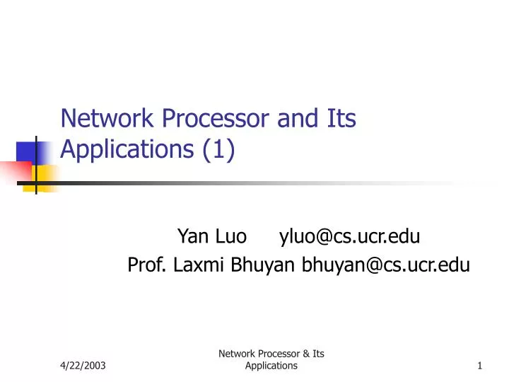 network processor and its applications 1