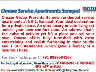 Omaxe City Service Apartments @09999684166 Nh 1 Sonepat