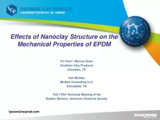 Effects of Nanoclay Structure on the Mechanical Properties of EPDM