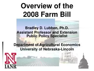 Overview of the 2008 Farm Bill