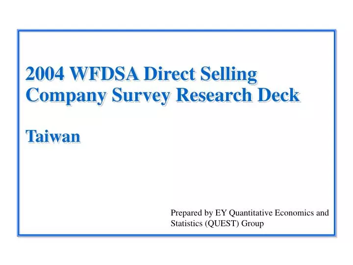 2004 wfdsa direct selling company survey research deck taiwan