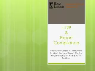 I-129 &amp; Export Compliance