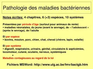 pathologie des maladies bact riennes