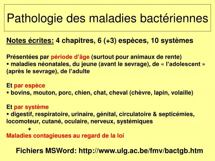 Les maladies bactériennes