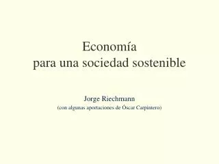 Economía para una sociedad sostenible