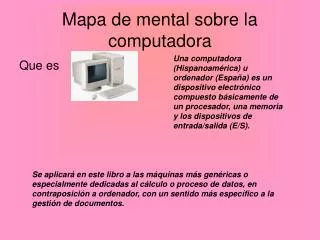 Mapa de mental sobre la computadora